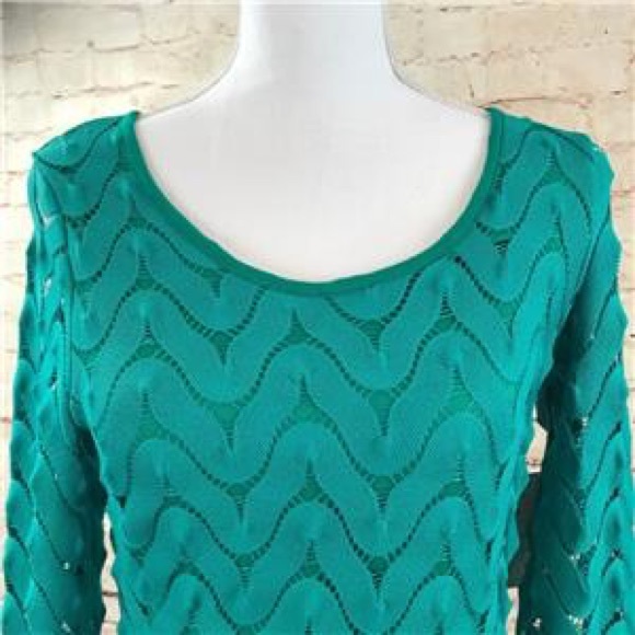 Emerald Green Crochet Lined Mini Bodycon Dress - Picture 2 of 7